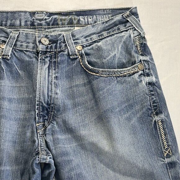 Ariat M5 Gambler Slim Straight Jeans Mens 34x30 Medium Wash 100% Cotton - Picture 5 of 15